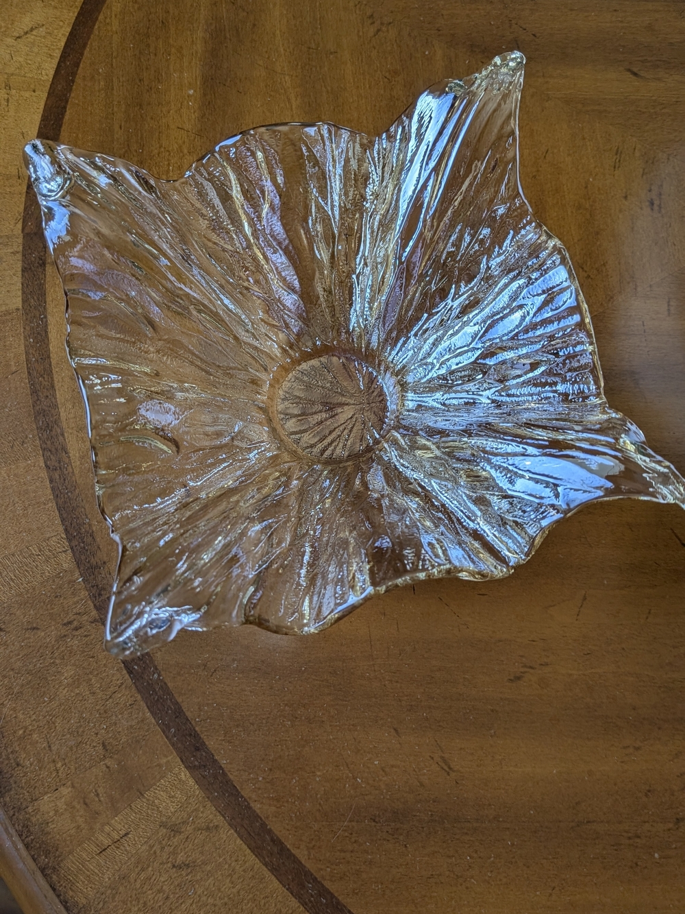 Vintage Iridescent Amber Bowl.